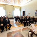 Pope Francis greets a delegation from FADICA on Nov. 11, 2024